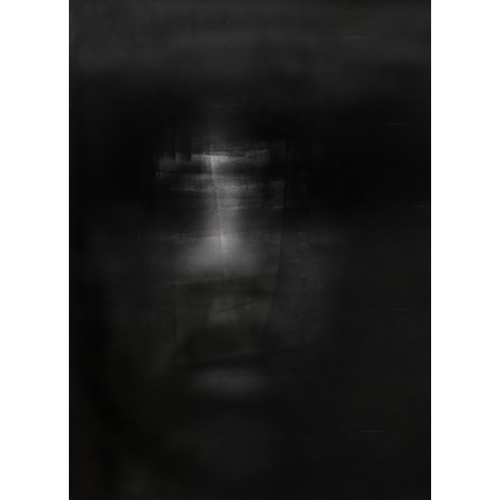 Здесь. Современный портретный триптих, черная картина распечатанная на холсте, подписанная и пронумерованная